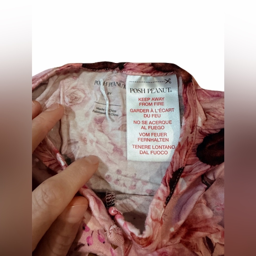 Posh Peanut Liliana Long Sleeve Henley Twirl Dress size 8 bamboo dress , floral - Picture 4 of 5